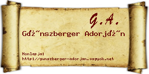 Günszberger Adorján névjegykártya